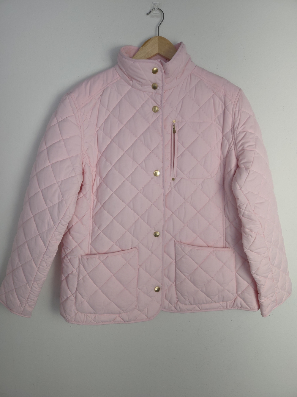 Lauren Ralph Lauren Pink Quilted Barn Jacket 2X Plus Fleece Gold Snaps